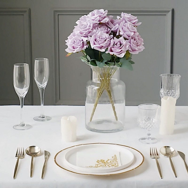 2 Bushes 17" Silk Roses Artificial Flowers Bouquets