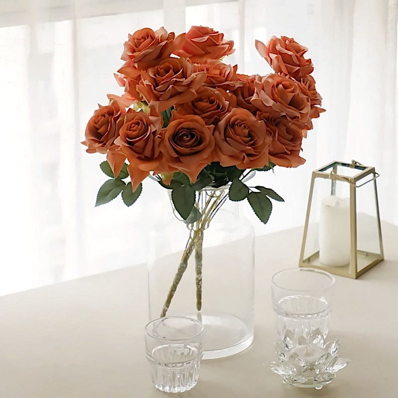 2 Bushes 17" Silk Roses Artificial Flowers Bouquets