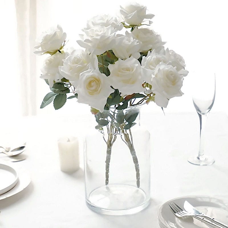 2 Bushes 17" Silk Roses Artificial Flowers Bouquets