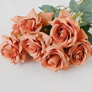 2 Bushes 17" Silk Roses Artificial Flowers Bouquets