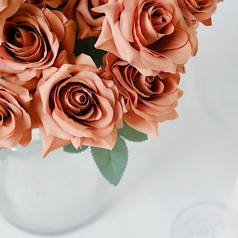 2 Bushes 17" Silk Roses Artificial Flowers Bouquets