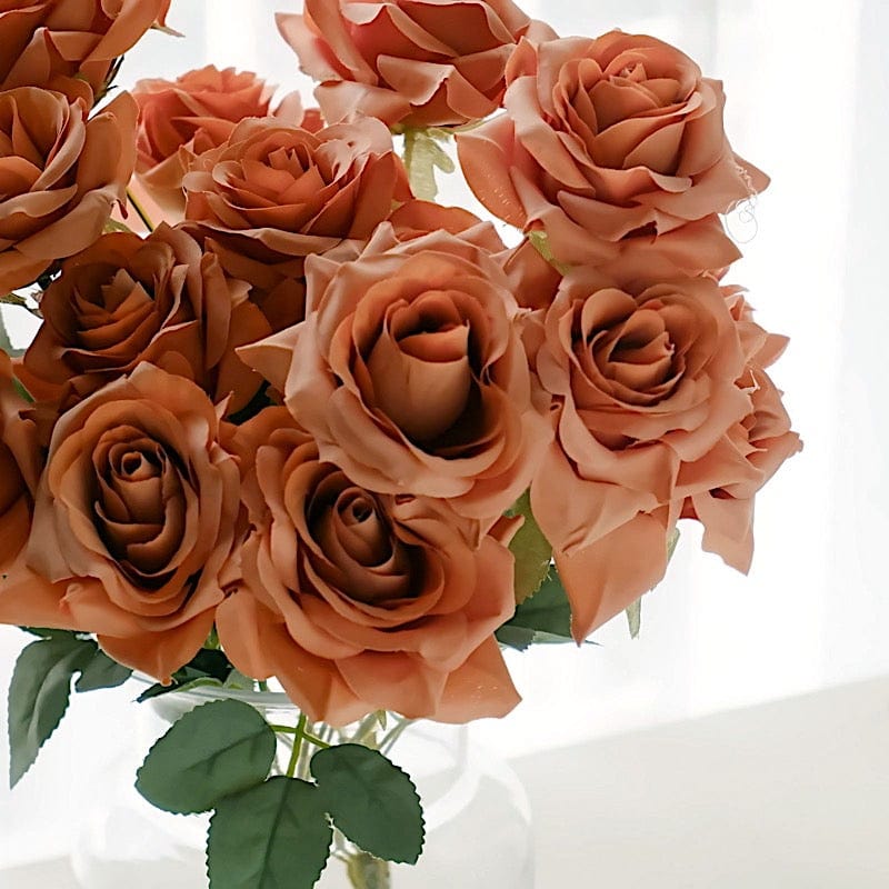 2 Bushes 17" Silk Roses Artificial Flowers Bouquets