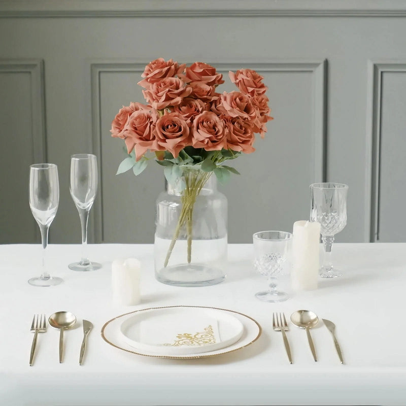 2 Bushes 17" Silk Roses Artificial Flowers Bouquets