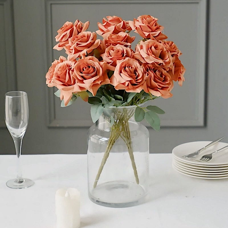 2 Bushes 17" Silk Roses Artificial Flowers Bouquets