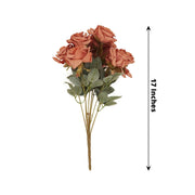 2 Bushes 17" Silk Roses Artificial Flowers Bouquets