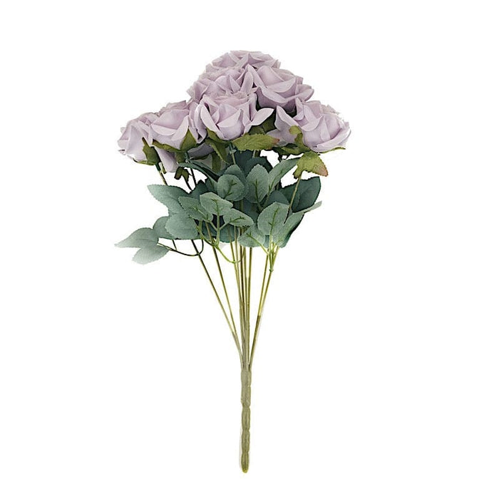 2 Bushes 17" Silk Roses Artificial Flowers Bouquets ARTI_RS007_LAV