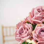 2 Bushes 18" tall Artificial Faux Silk Rose Flowers Bouquet