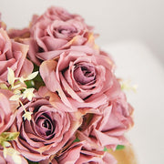 2 Bushes 18" tall Artificial Faux Silk Rose Flowers Bouquet