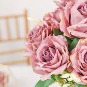 2 Bushes 18" tall Artificial Faux Silk Rose Flowers Bouquet