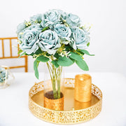 2 Bushes 18" tall Artificial Faux Silk Rose Flowers Bouquet