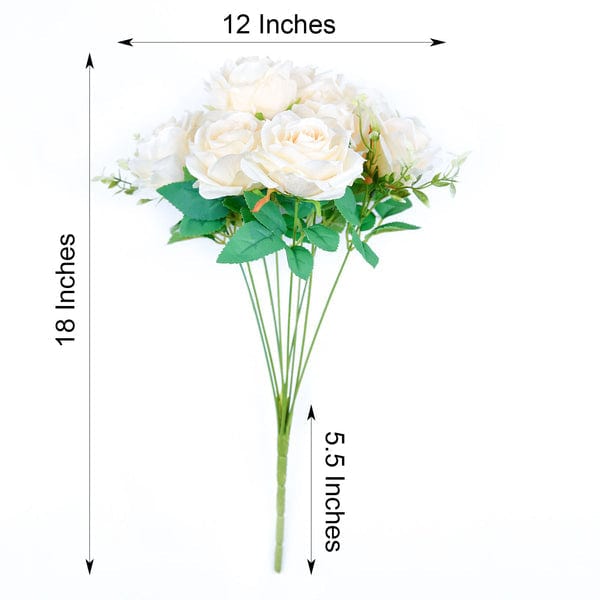 2 Bushes 18" tall Artificial Faux Silk Rose Flowers Bouquet