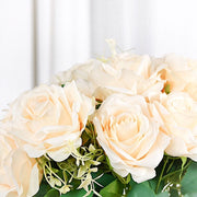 2 Bushes 18" tall Artificial Faux Silk Rose Flowers Bouquet