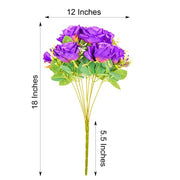 2 Bushes 18" tall Artificial Faux Silk Rose Flowers Bouquet