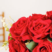 2 Bushes 18" tall Artificial Faux Silk Rose Flowers Bouquet