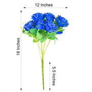 2 Bushes 18" tall Artificial Faux Silk Rose Flowers Bouquet