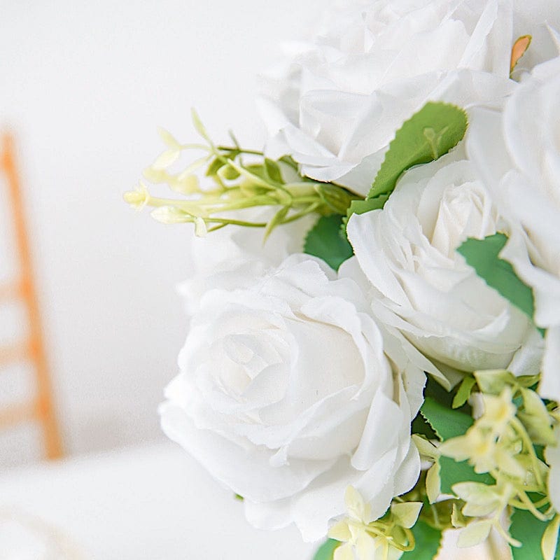 2 Bushes 18" tall Artificial Faux Silk Rose Flowers Bouquet