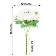 2 Bushes 18" tall Artificial Faux Silk Rose Flowers Bouquet