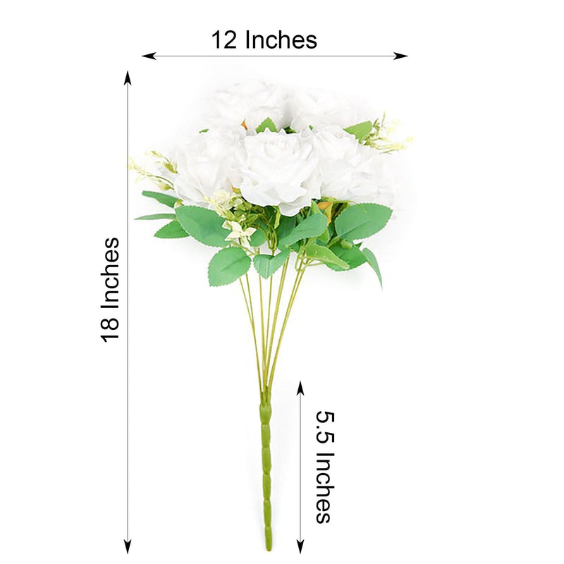 2 Bushes 18" tall Artificial Faux Silk Rose Flowers Bouquet