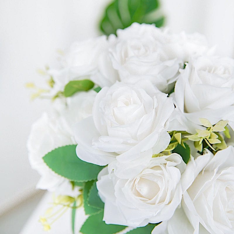 2 Bushes 18" tall Artificial Faux Silk Rose Flowers Bouquet