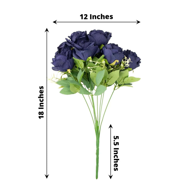 2 Bushes 18" tall Artificial Faux Silk Rose Flowers Bouquet