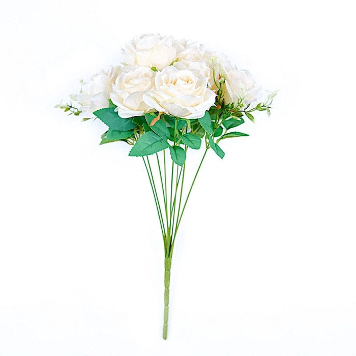 2 Bushes 18" tall Artificial Faux Silk Rose Flowers Bouquet ARTI_RS005_CRM