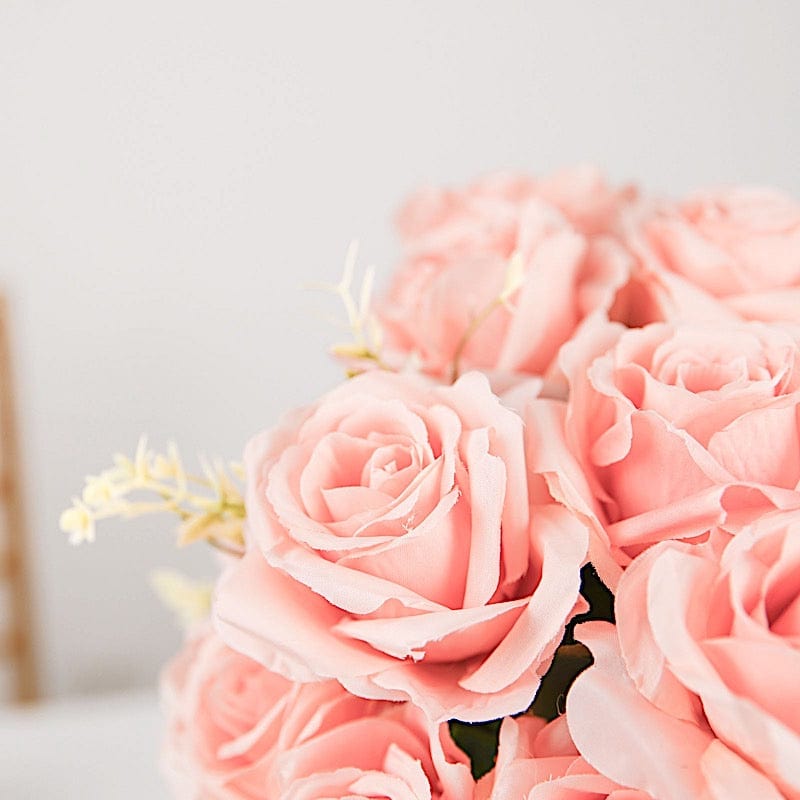 2 Bushes 18" tall Artificial Faux Silk Rose Flowers Bouquet - Blush ARTI_RS005_046