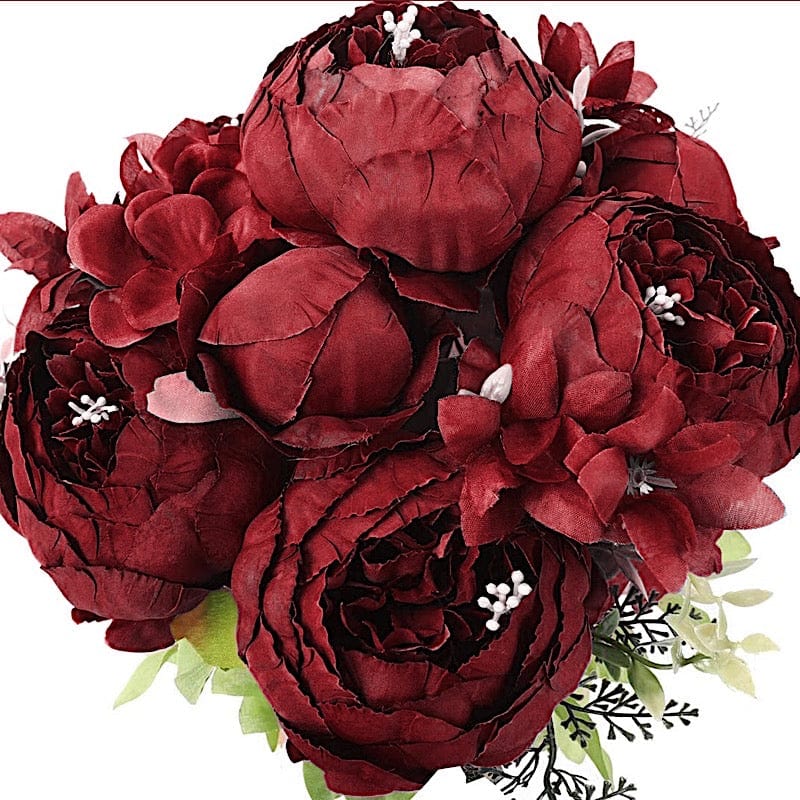 2 Bushes 19" Silk Artificial Peony Flowers bouquets