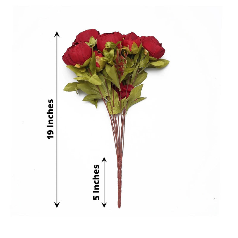2 Bushes 19" Silk Artificial Peony Flowers bouquets