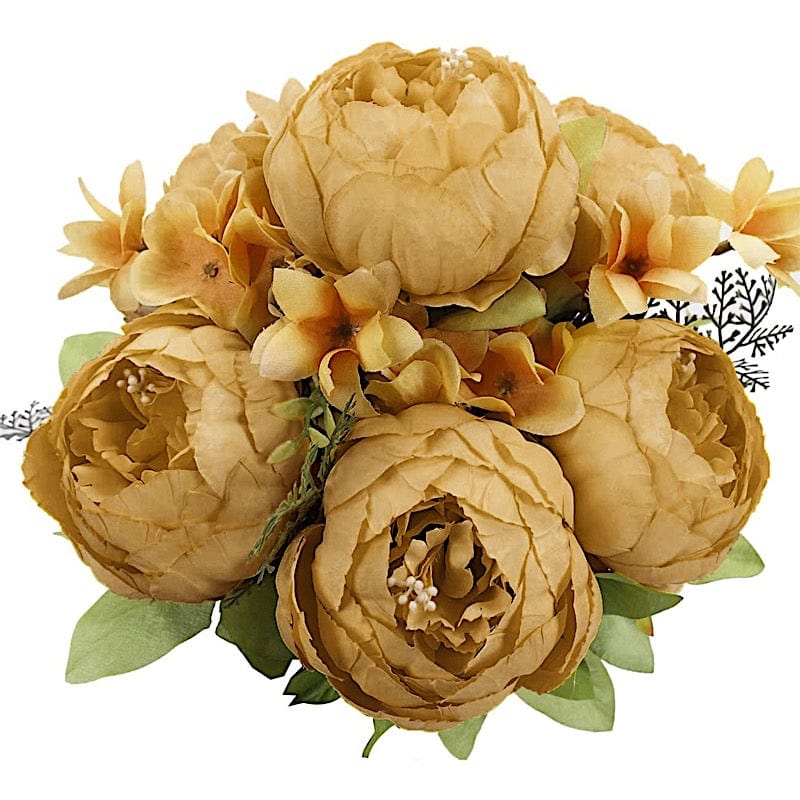 2 Bushes 19" Silk Artificial Peony Flowers bouquets