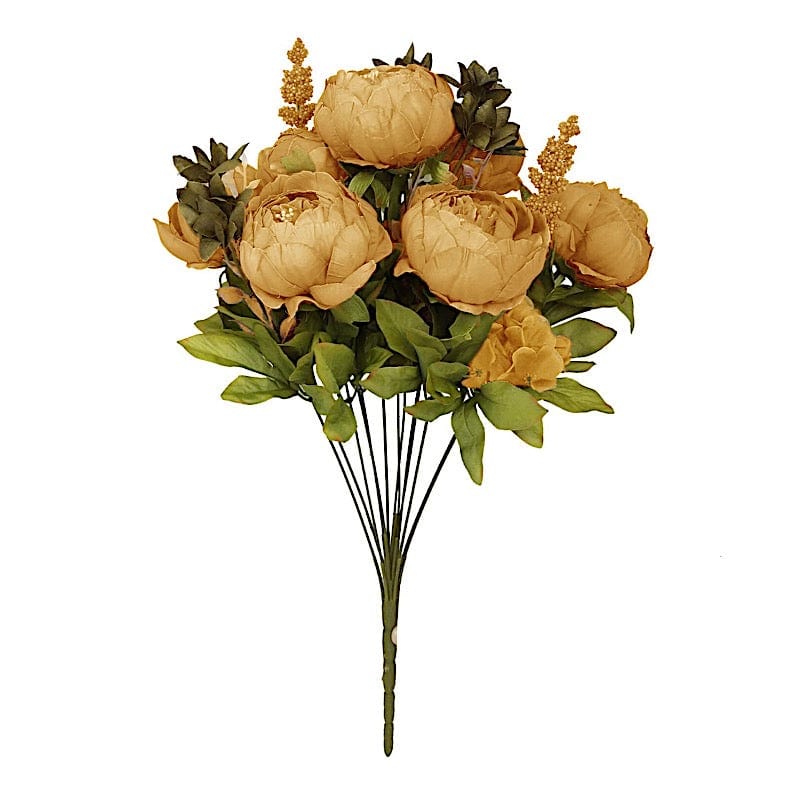 2 Bushes 19" Silk Artificial Peony Flowers bouquets
