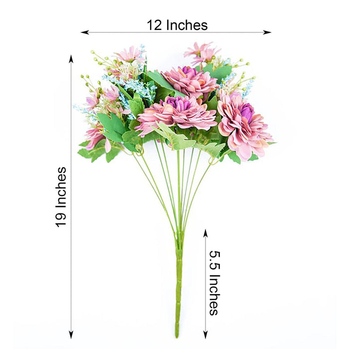 2 Bushes 19" tall Silk Artificial Dahlia Flowers