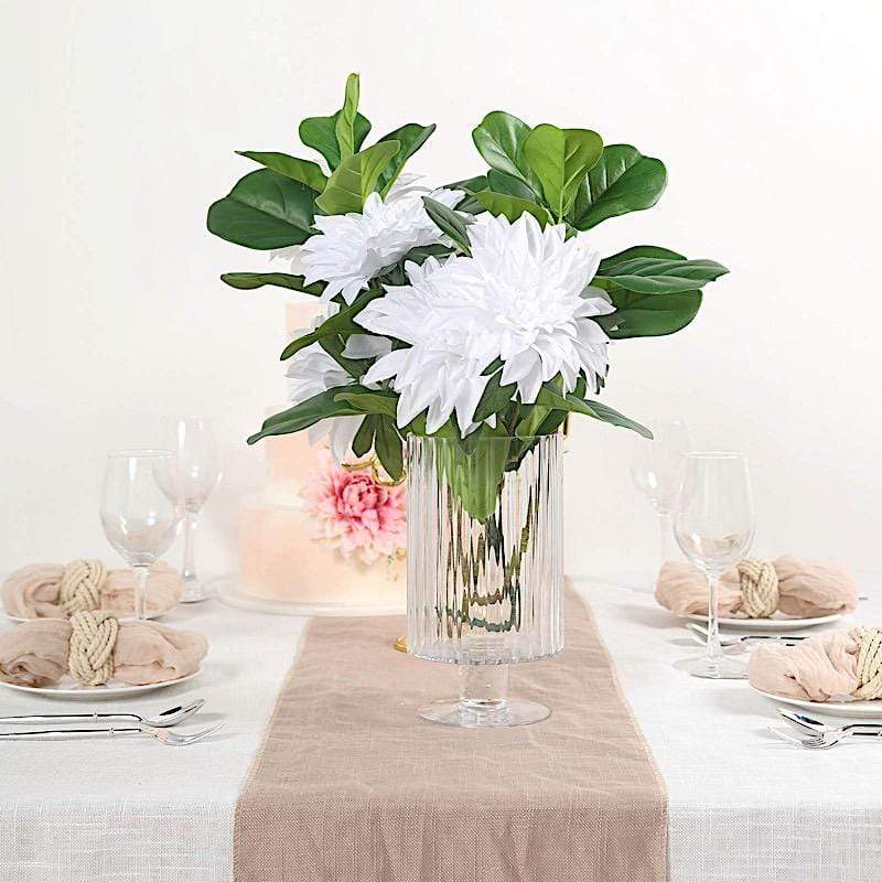 2 Bushes 25" Artificial Fiddle Leaves Stems - Green ARTI_GRN_12_S_01