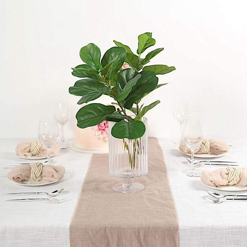 2 Bushes 25" Artificial Fiddle Leaves Stems - Green ARTI_GRN_12_S_01