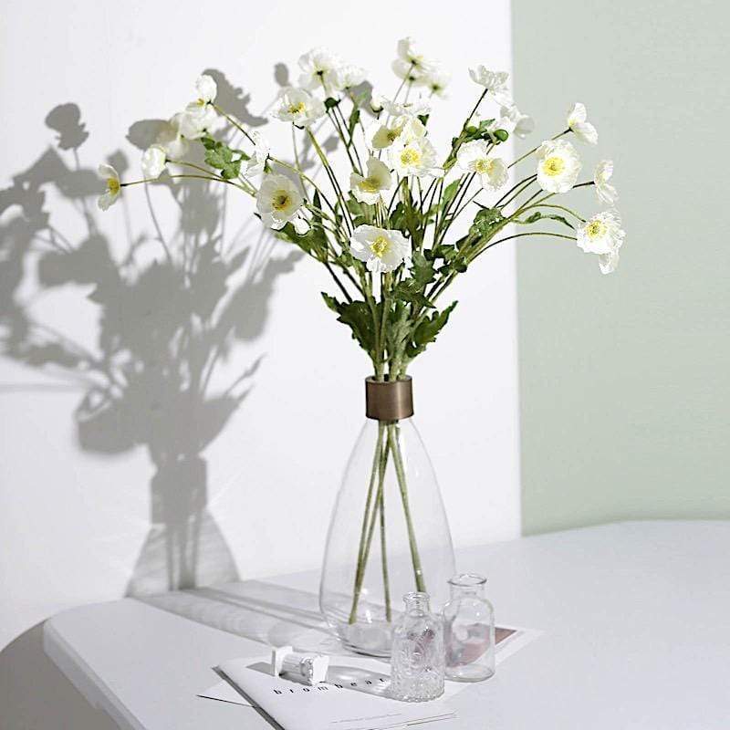 2 Bushes 33" Long Stem Silk Artificial Poppy Flower Sprays