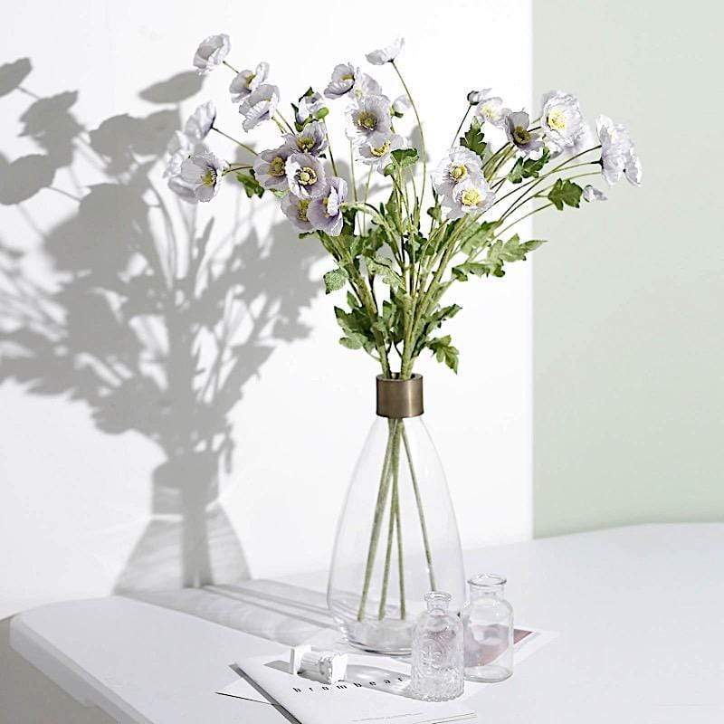 2 Bushes 33" Long Stem Silk Artificial Poppy Flower Sprays