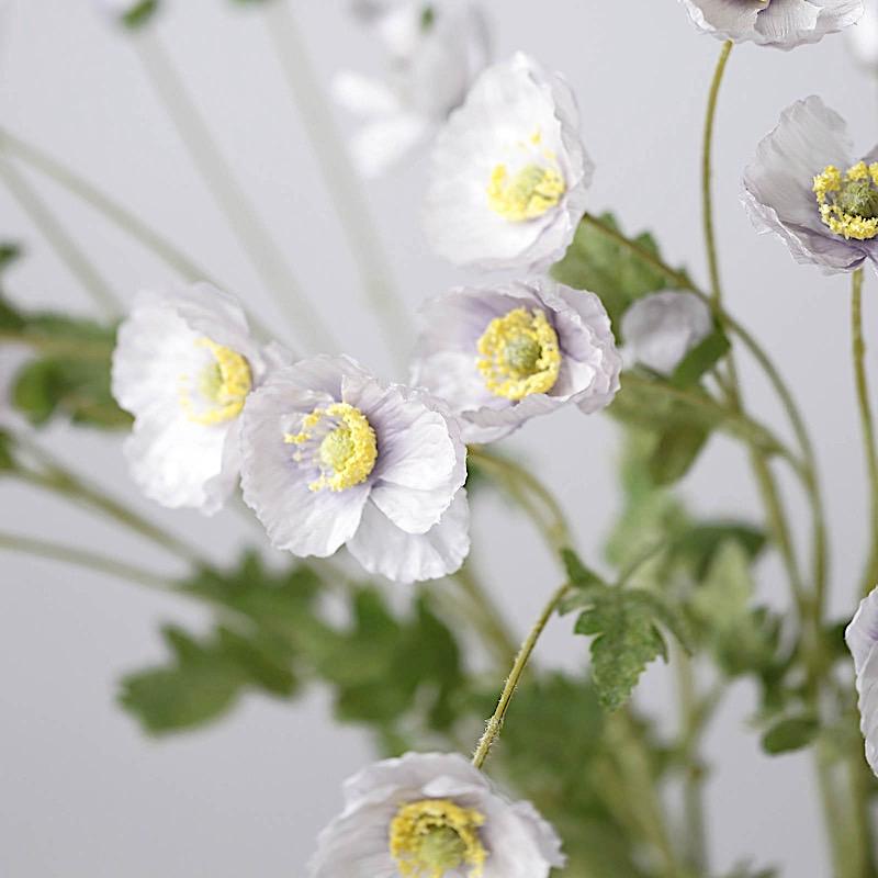 2 Bushes 33" Long Stem Silk Artificial Poppy Flower Sprays