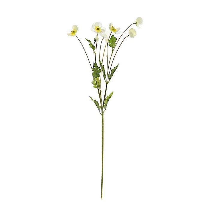 2 Bushes 33" Long Stem Silk Artificial Poppy Flower Sprays ARTI_POPY_002_IVR