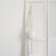 2 Cotton Ropes Macrame Indoor Pot Holders Planter Hanger - Ivory PLNT_HANG_COT_001_WHT