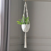 2 Cotton Ropes Macrame Indoor Pot Holders Planter Hanger - Ivory PLNT_HANG_COT_001_WHT