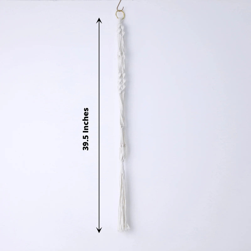 2 Cotton Ropes Macrame Indoor Pot Holders Planter Hanger - Ivory PLNT_HANG_COT_001_WHT