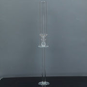 2 Crystal Glass Wedding Party Centerpieces Candle Holders - Clear