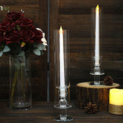 2 Crystal Glass Wedding Party Centerpieces Candle Holders - Clear