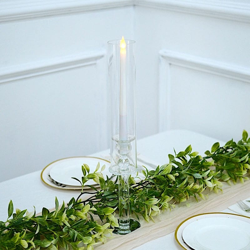 2 Crystal Glass Wedding Party Centerpieces Candle Holders - Clear