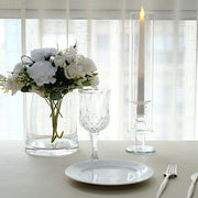 2 Crystal Glass Wedding Party Centerpieces Candle Holders - Clear