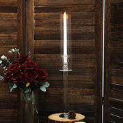 2 Crystal Glass Wedding Party Centerpieces Candle Holders - Clear