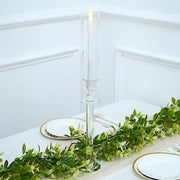 2 Crystal Glass Wedding Party Centerpieces Candle Holders - Clear