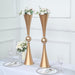 2 Crystal Trumpet Flower Vase Table Centerpieces - Gold