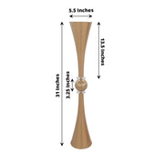 2 Crystal Trumpet Flower Vase Table Centerpieces - Gold