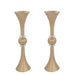 2 Crystal Trumpet Flower Vase Table Centerpieces - Gold PLST_VASE_B01_20_GOLD