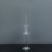 2 Crystal Wedding Party Centerpieces Candle Holders - Clear